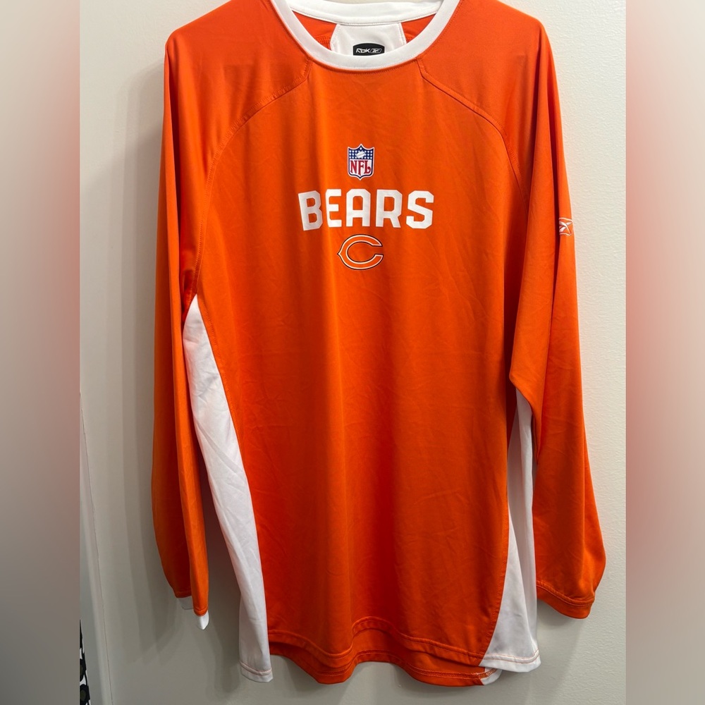 NFL Bears Orange and White Long Sleeve Tee